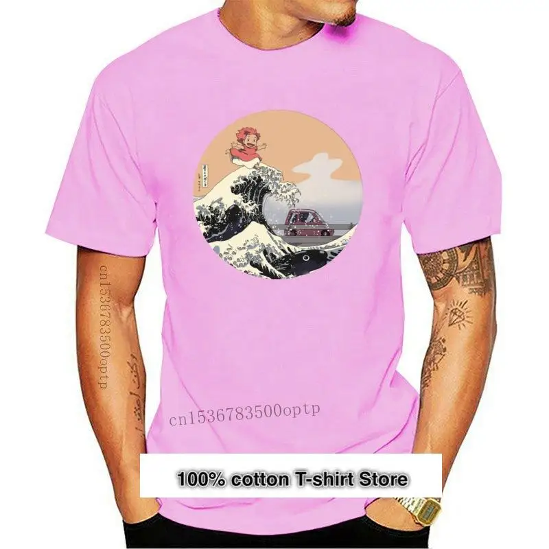 

Camiseta de dibujos animados para hombre, camisa de Ponyo en el Santuario, de Anime, novedad