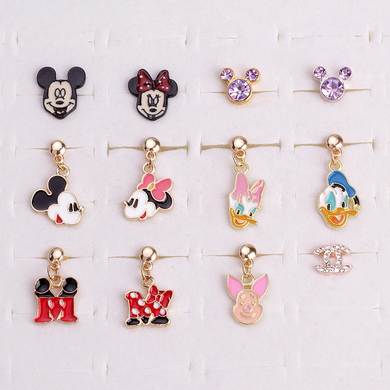 

New Minnie Mickey Mouse Strap Charms for Apple Watch Band Decoration Cute Disney Series Accessories for Iwatch Silicone Bracelet