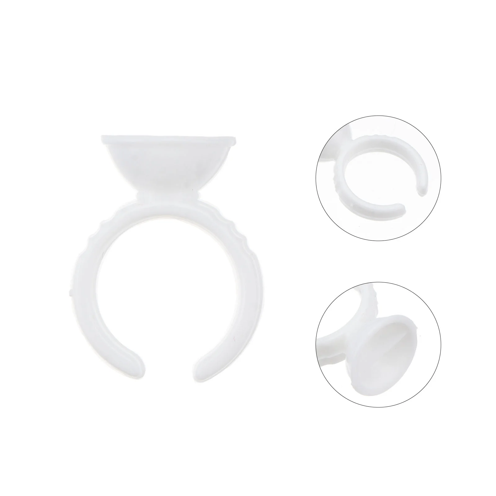 

100 Pcs Disposable Glue Rings Eyelash Holders Plastic Adhesive Extensions Rubber