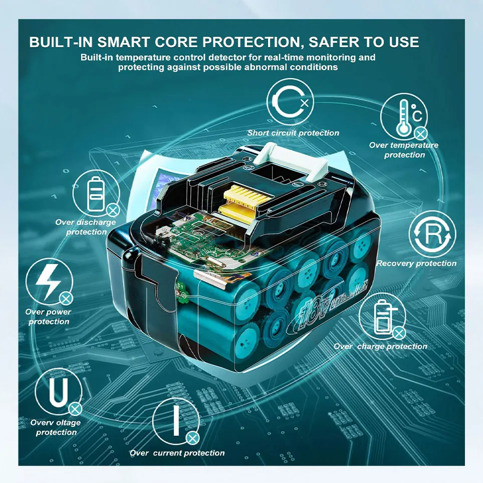 

2022 Makita 18V LXT Li-ion battery replacement BL1830B (1)