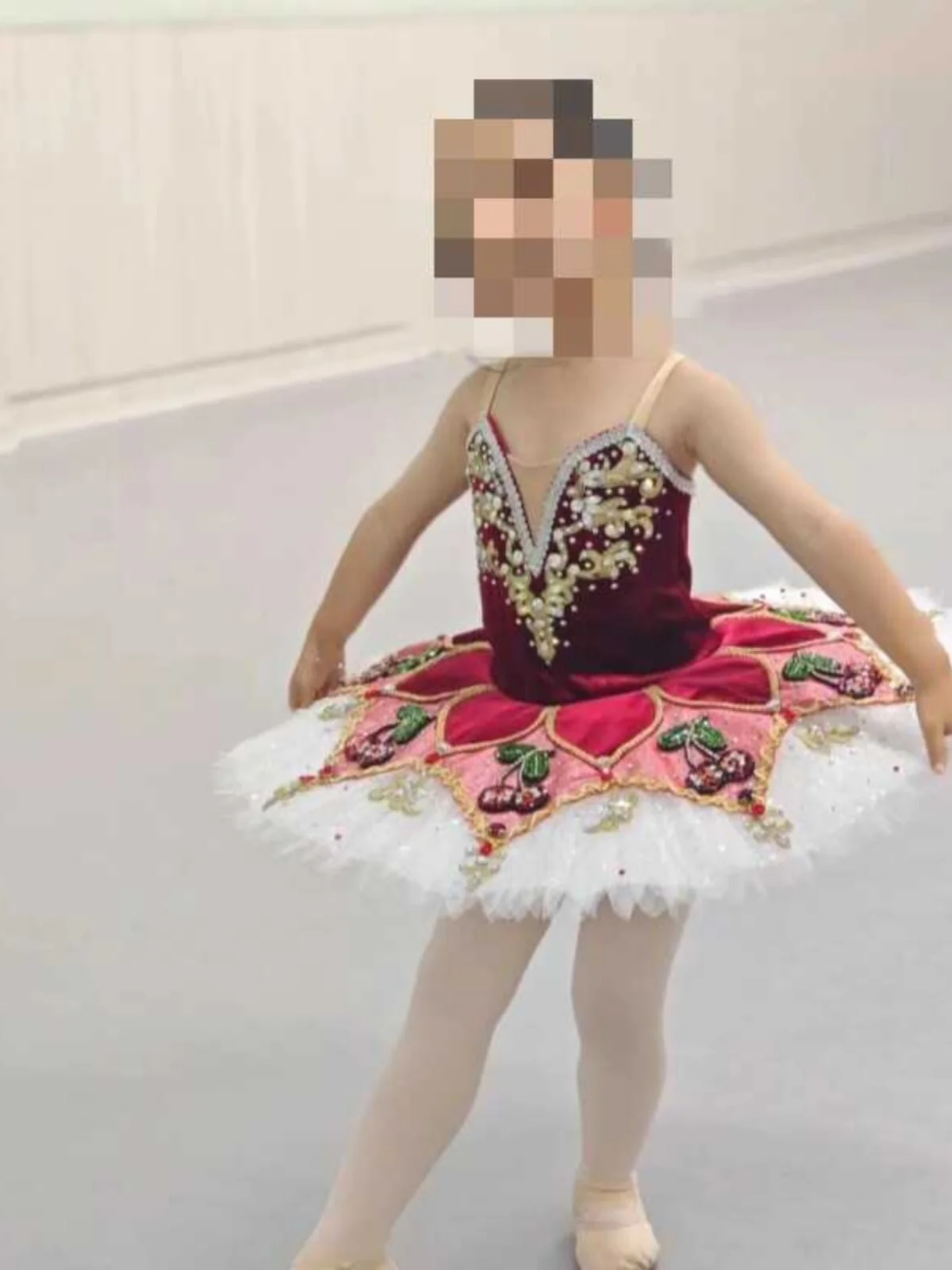 Детское балетное платье с рисунком вишни для девочек балетная пачка детей