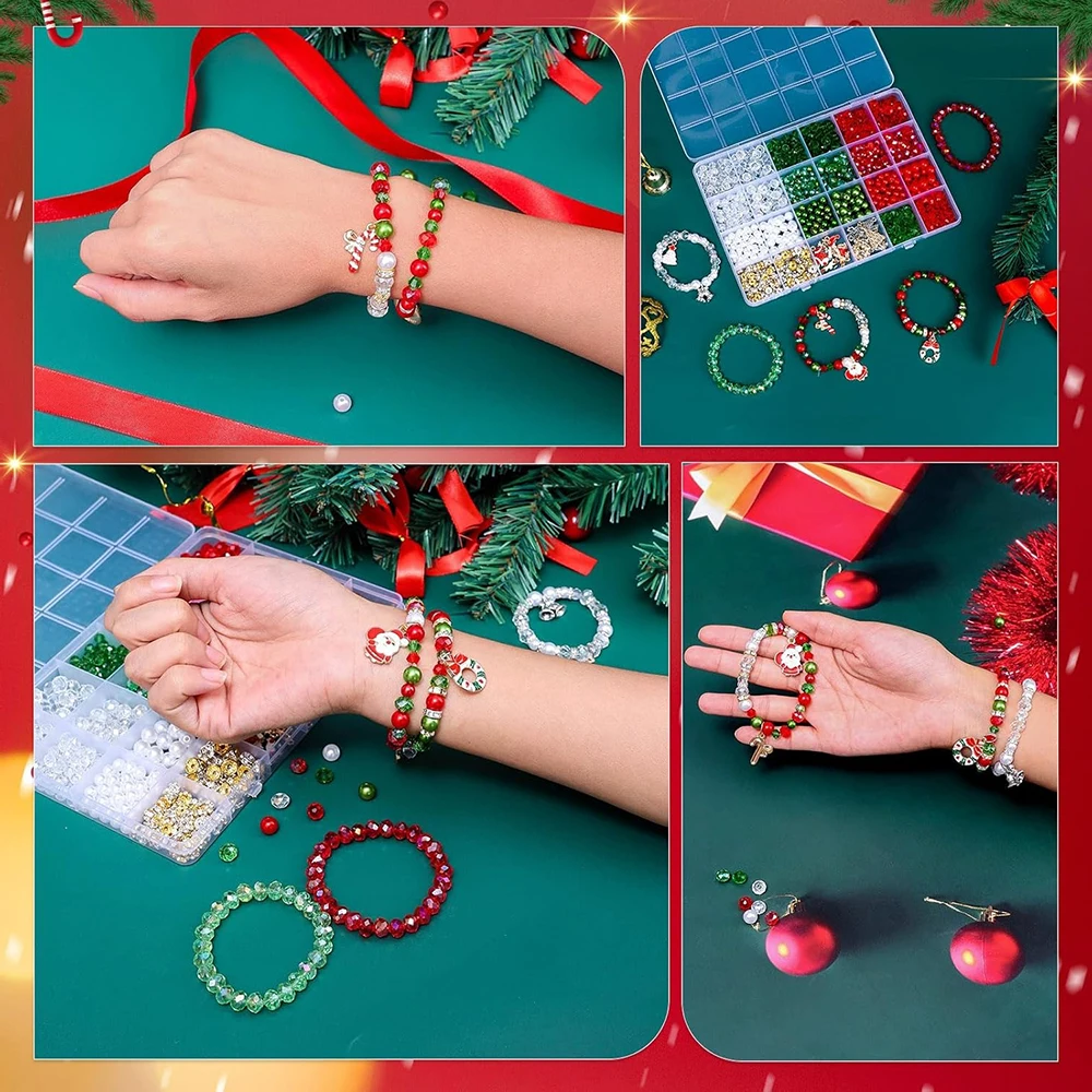 1000 шт. Рождественский набор хрустальных бусин жемчужные бусины стеклянные