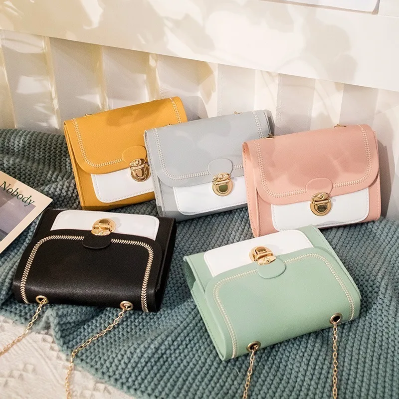 Летняя женская сумка-мессенджер из искусственной кожи с цепочкой сумка через