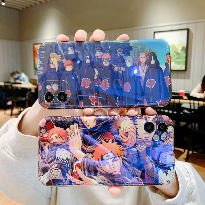 

BANDAI Uzumaki Naruto Cool BLUE-Ray SOFT Case For iPhone 11 12 13 Pro Max X XR XS 7 8 P Anime Cover Shell for Boys Dropshipping
