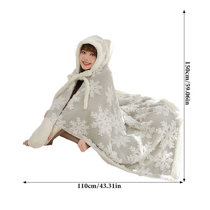 Рождественское носимое одеяло зимняя накидка для взрослых 59x43 дюйма теплая