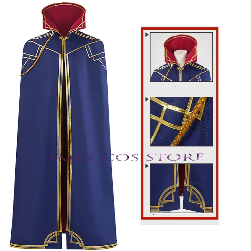 Игра LOL Arcane Кейтлин Кирамман Косплей Костюм Синий Плащ Длинная Накидка Одежда