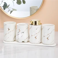 simple ceramic bathroom couple wash cup electric toothbrush holder lotion bottle home bathroom decoration ceramic storage tray
