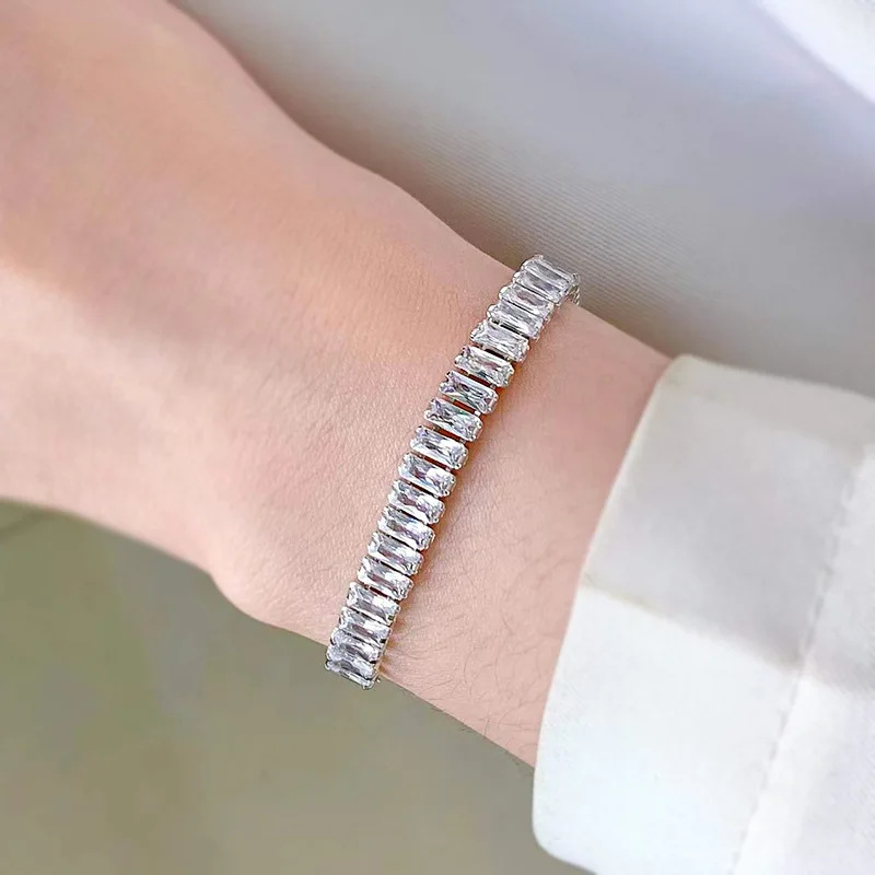 Bracelet Jewepisode Luxury Solid Silver 925 Simulated Moissanite Diamonds для женщин и мужчин на коктейльные вечеринки Ювелирные изделия оптом.