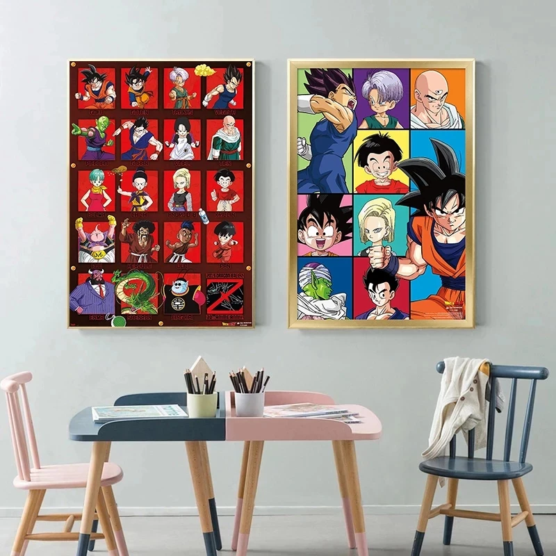 

Classic Cartoon Canvas Painting Dragon Ball Goku Vegeta Posters and Prints Print Mural Picture Kids Bedroom Home Wall Decoration