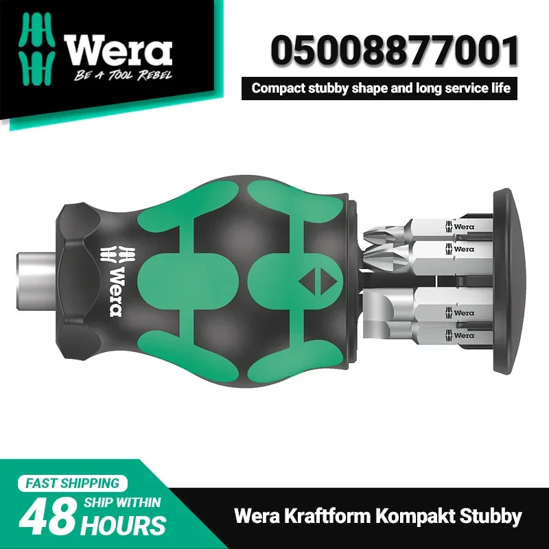 WERA Kraftform Kompakt Stubby Magazine Эргономичная 2-компонентная ручка для точных работ Отвертка