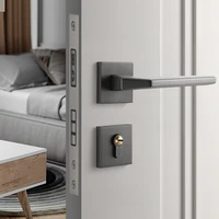 SORWDUERM Door Handle With Key Interior Privacy Door Levers Lock for Bedroom and Bathroom Zinc Alloy