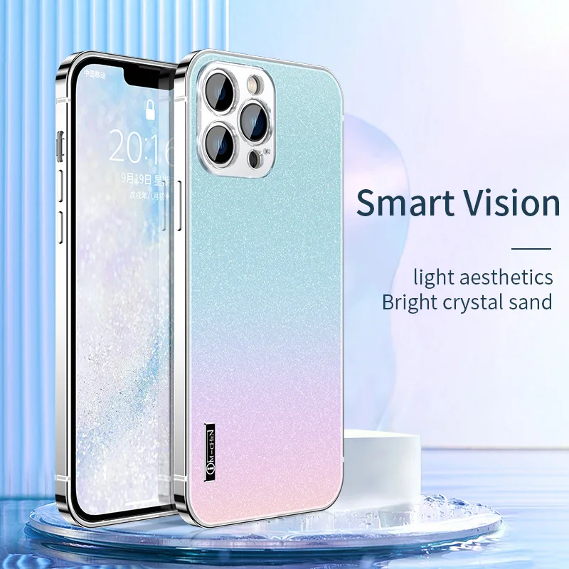 

Металлический корпус из нержавеющей стали для iPhone 13 Pro Max, защитный чехол для камеры iPhone 13 pro, задняя крышка с градиентом цвета