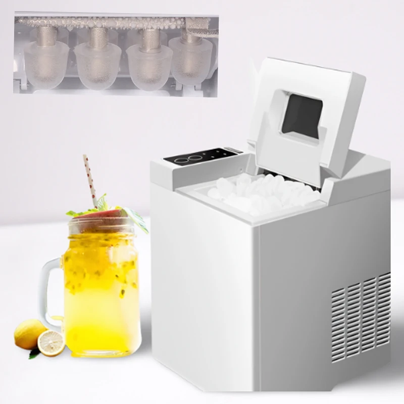 

15KG/24H Electric Ice Maker Bullet Cylindrical Home Ice Cube Making Machine Countertop Commercial Granizing Mini Ice Cube Maker
