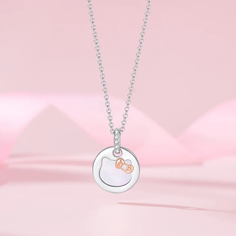 

Sanrio Hello Kitty Necklace Designer Design Beauty Light Luxury Collarbone Chain Sister Couple Woman Birthday Christmas Gift