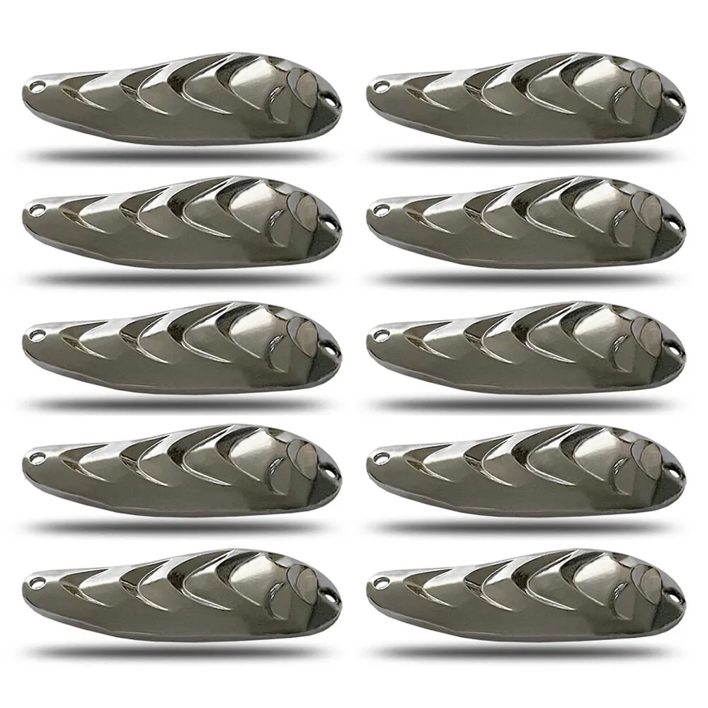 

CF Lure Spoon Lure Metal Barracuda Bait 45mm 9g 10pcs Chrome Plating Freshwate Fishing Tackle