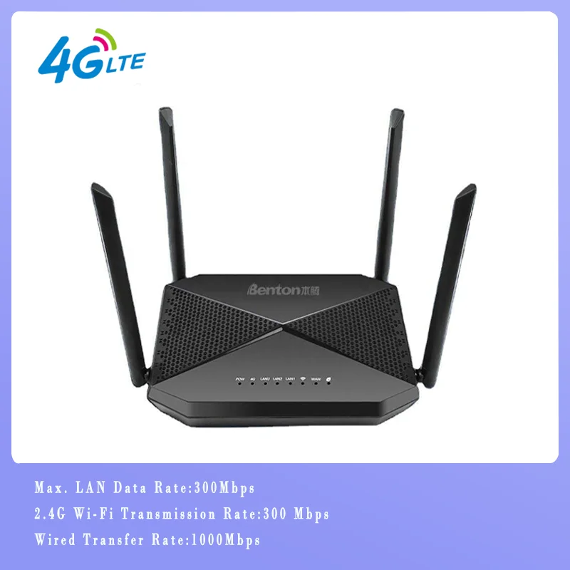 

Low Price Benton 4GWiFi Router Modem with 300Mbps External Dual Antenna and SIM Card Home LTE Repeater CPE