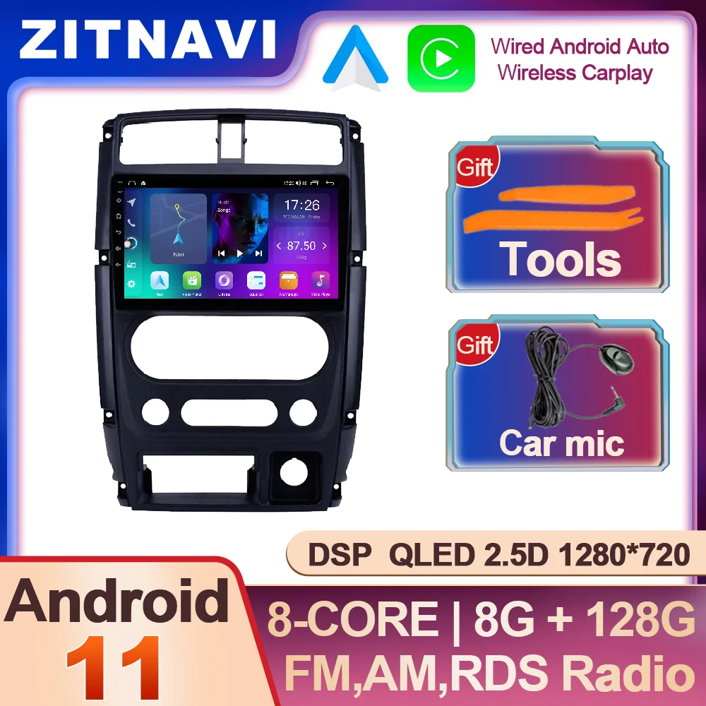 

9-дюймовый Android 11 для Suzuki Jimny 2007 - 2012 автомобильный радиоприемник AHD 5G WIFI видео Авторадио QLED SWC мультимедийный плеер 4G LTE No 2din