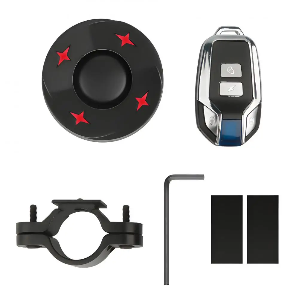 

Bike Detector Wireless Bike Vibration Alarm Rf433 Remote Control Brake Light Waterproof Usb Charging 3-in-1 Bike Bell Samrt Home