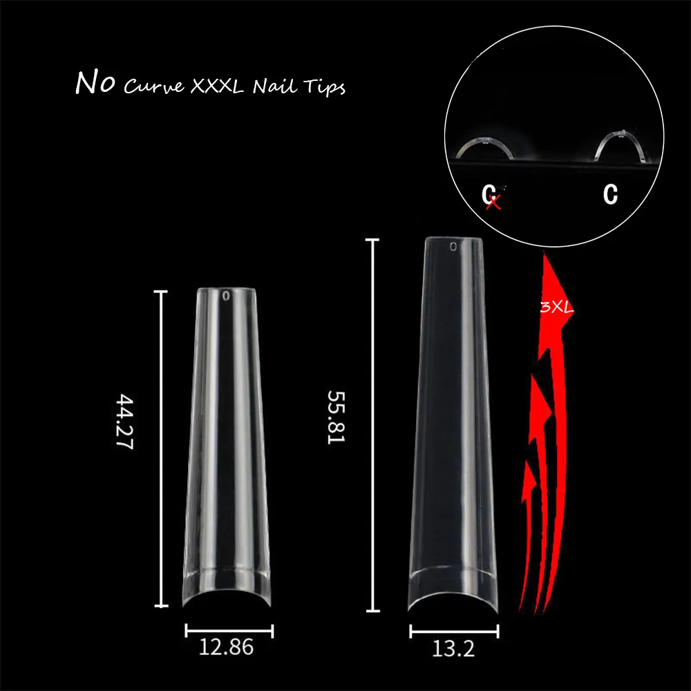 

#12*42 без изогнутых передних наконечников, накладные ногти для профессионального маникюрного салона, кончик для французского маникюра, накл...