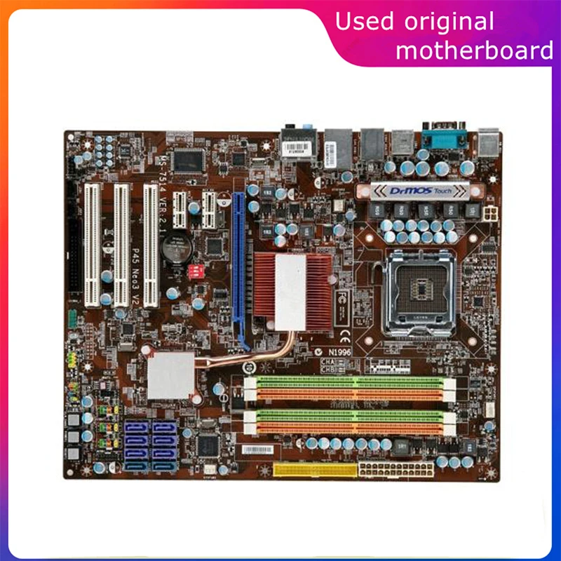 

Used LGA 775 For Intel P45 P45 NEO3 V2 Computer USB2.0 SATA2 Motherboard DDR2 16G Desktop Mainboard