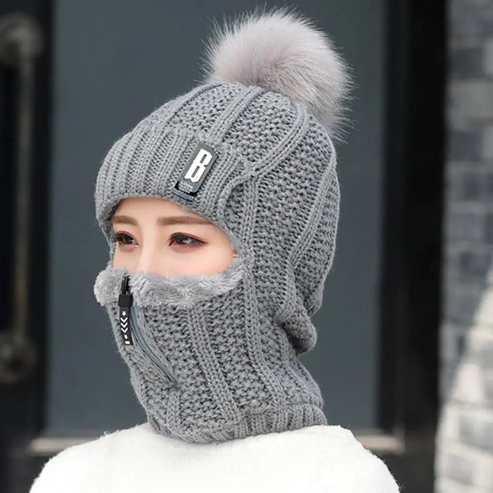 

Wool Knitted Hat Skin-affinity Knitted Beanies Comfortable Touch Winter Women Solid Color Wool Knitted Beanies Windproof