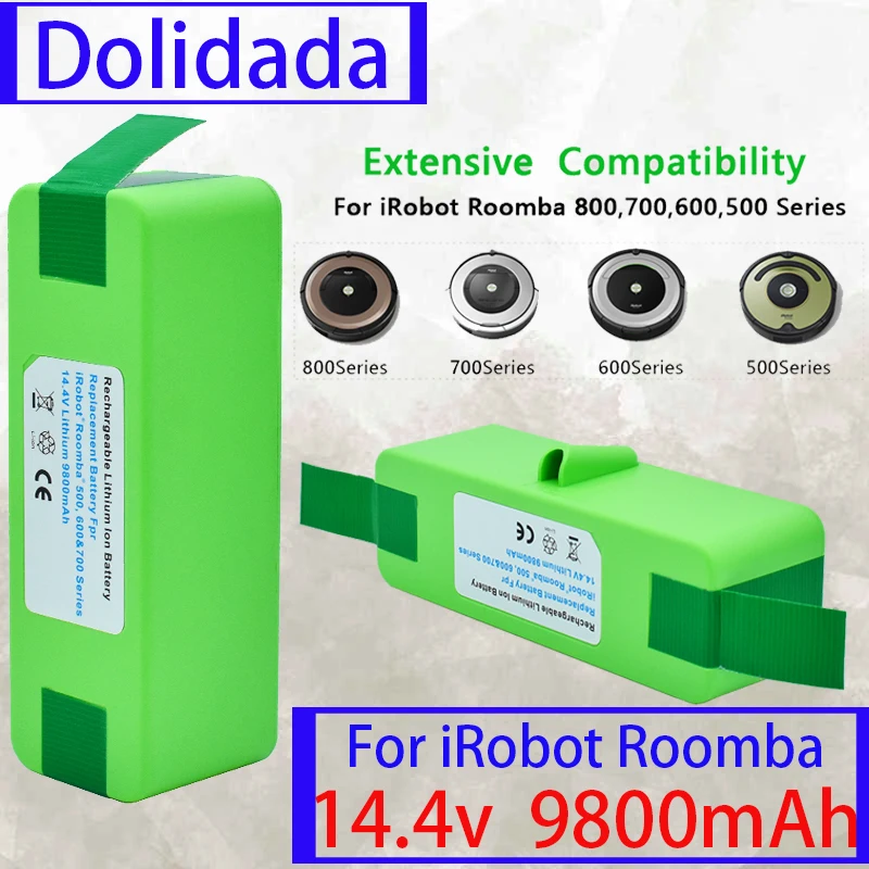 

Литиевая аккумуляторная батарея 2023, 14,4 В, 500 Ач/600 Ач/700 Ач/800 Ач для iRobot Roomba 560, 620, 650, 700, 770, 780, 880,