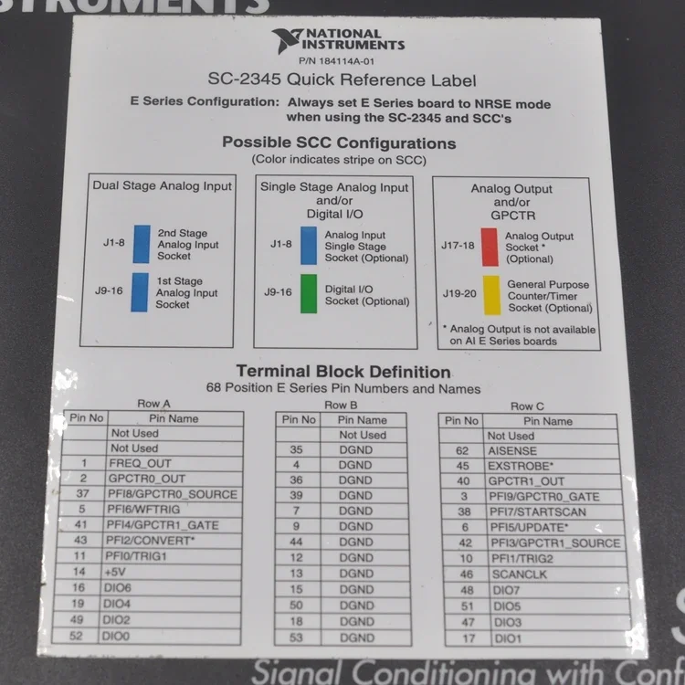 SC-2345 SCC-PWR02 РАЗЪЕМ СИГНАЛА С КОНФИГУРОВЫМИ РАЗЪЕМАМИ