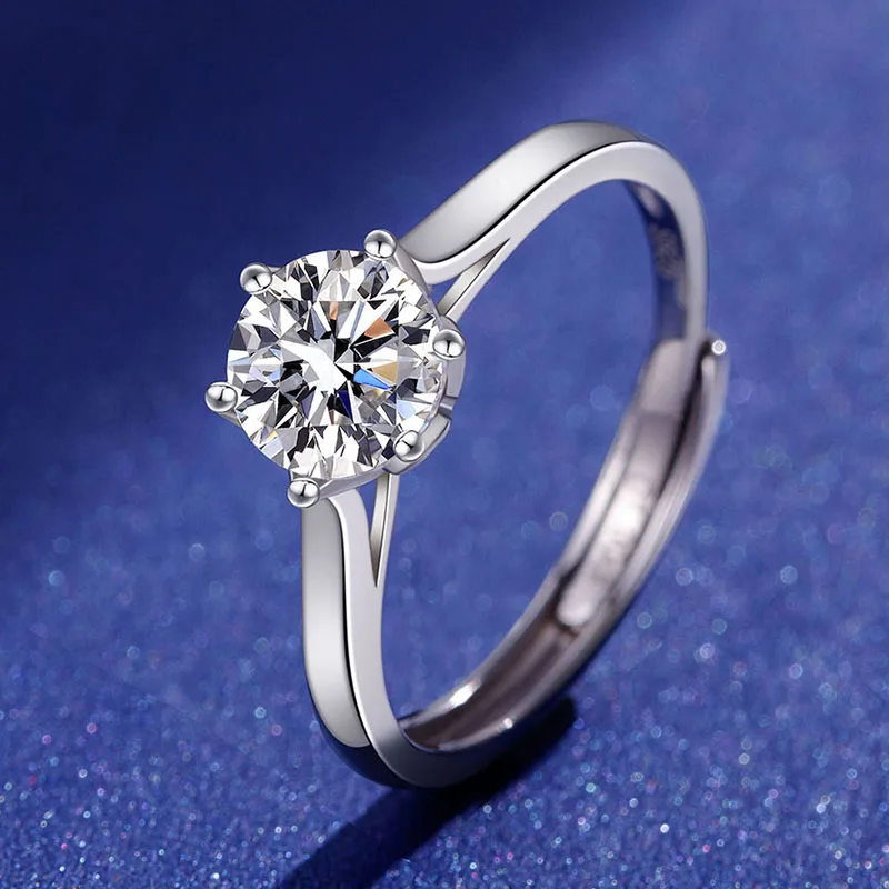 

925 Sterling Silver Rings For Women Six-claw crown moissanite open Rings For Women Jewelry Making Dorpshipping rings 2022 trend
