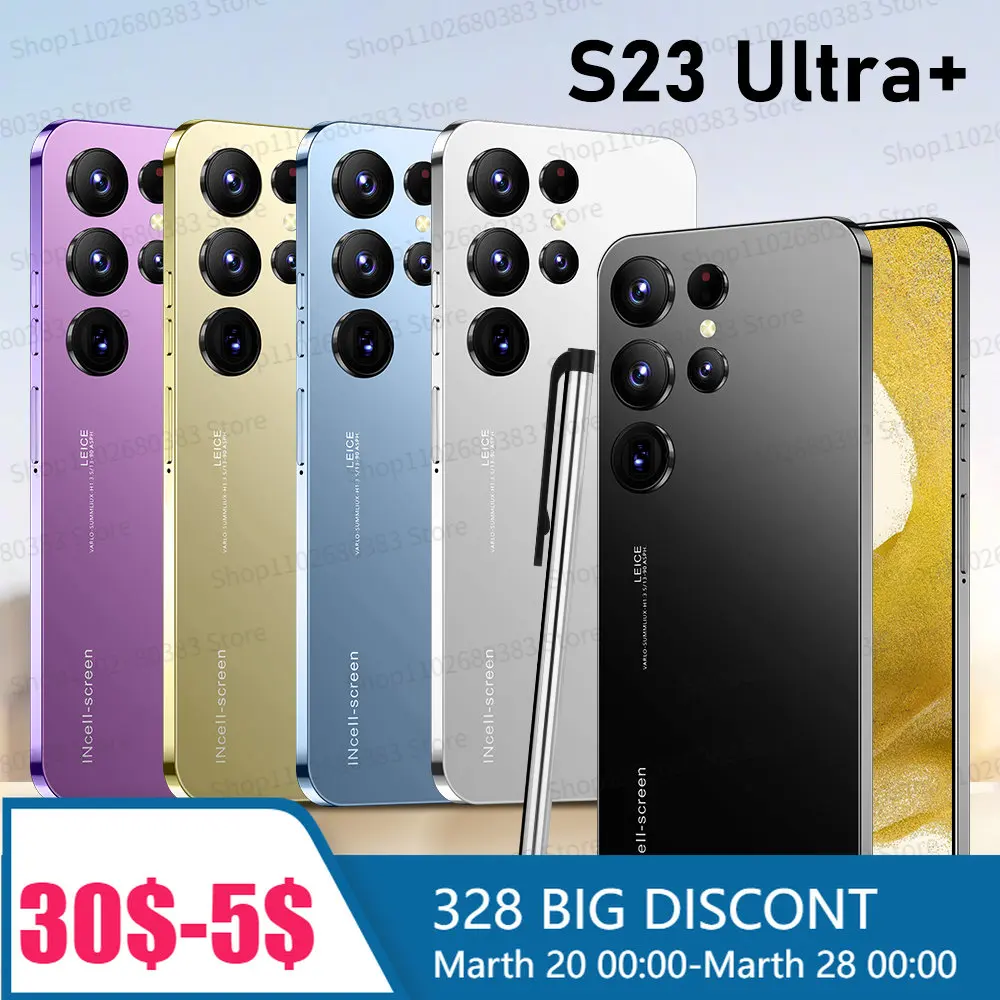 

2023 Global Version S23 Ultra+ 5G Smartphone 16GB+1TB 6.8 inch Cellular 6800mAh Phone 5G Network 50MP Unlocked Dual SIM Phone