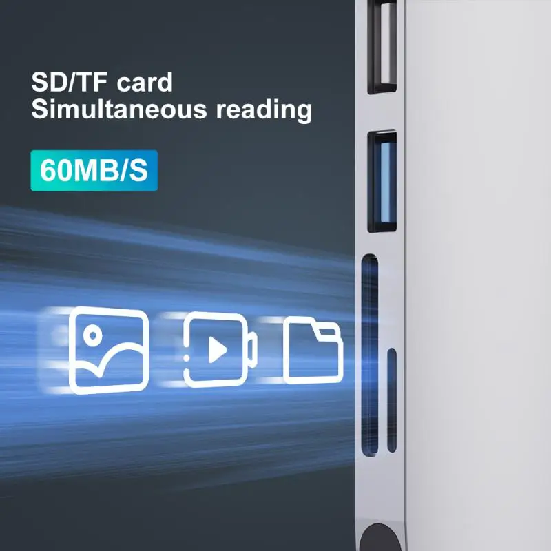 

5gpbs High Speed Usb Hub 3.0 6 In 1 4 Usb Port 3.0 2.0 Pd 60w Type-c Hub Otg Adapter Pc Hub For Macbook Pro 13/15 Air 5 In 1