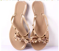 hot 2022 fashion woman flip flops summer shoes cool beach rivets big bow flat sandals brand jelly shoes sandals girls size 36 42