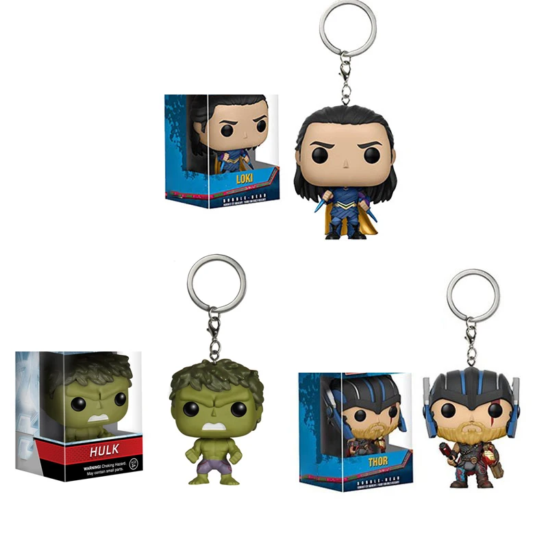 FUNKO Marvel Hero THOR HULK LOKI Карманный Брелок ПВХ экшн-Фигурки игрушки для детей
