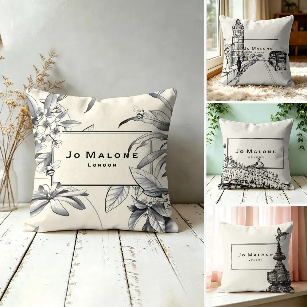 Фото J-Jo M-Malone L-LOGO Наволочка для декоративной квадратной подушки 40x40 см для дивана, спальни, гостиной, домашнего декора. №1