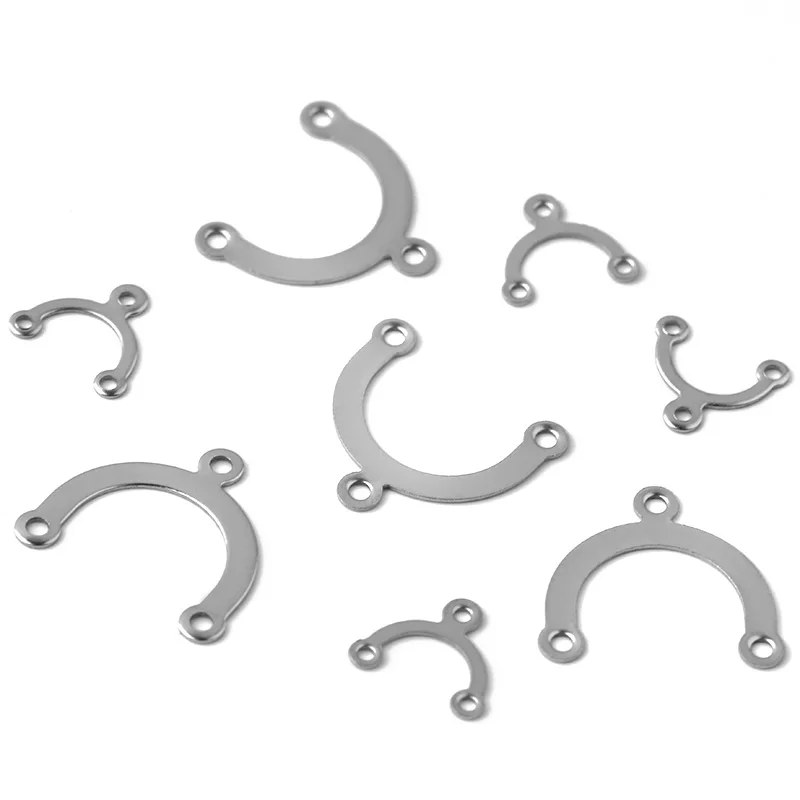 

80pcs New DIY Pure Stainless Steel 9.5*10mm/15*16MM Three Hole Ear Pendant Accessories Wholesale