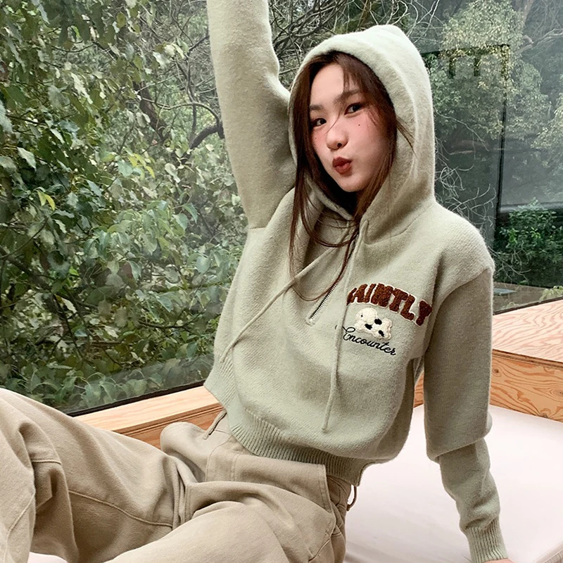 Осенне-зимний повседневный трикотаж с вышитыми буквами и молнией для собак