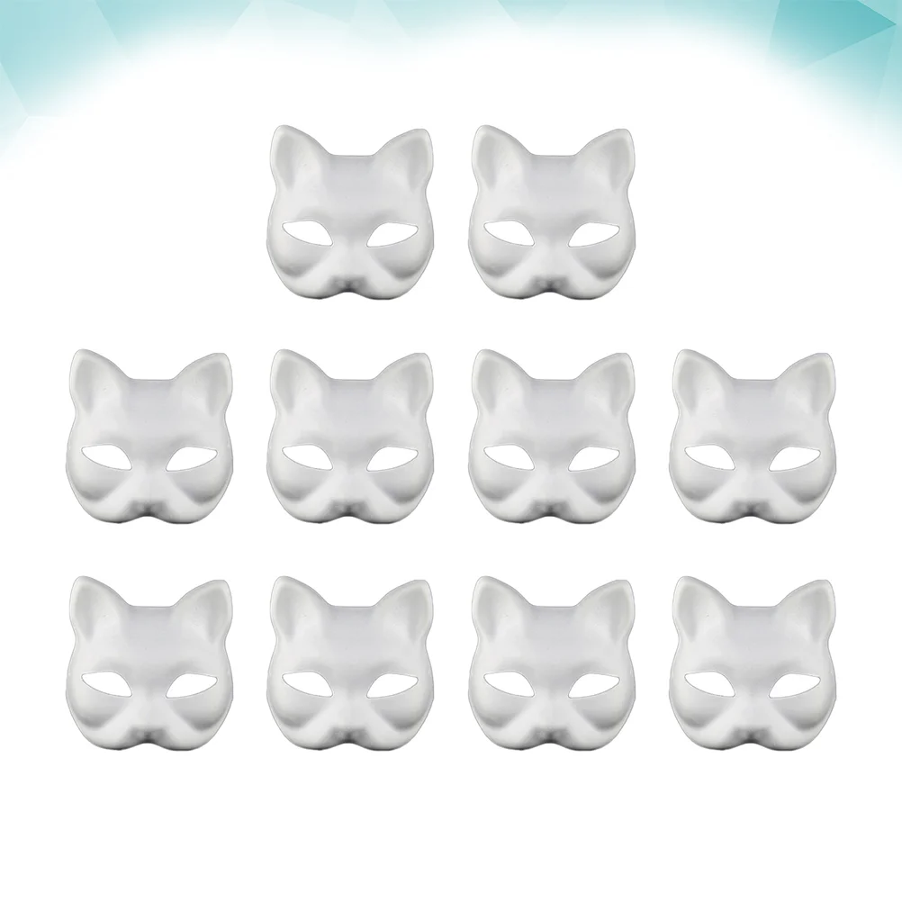 

Masks Cat Mask Blank White Diy Masquerade Face Paper Halloween Unpainted Cosplay Adults Half Costume Decorate Hand Painted