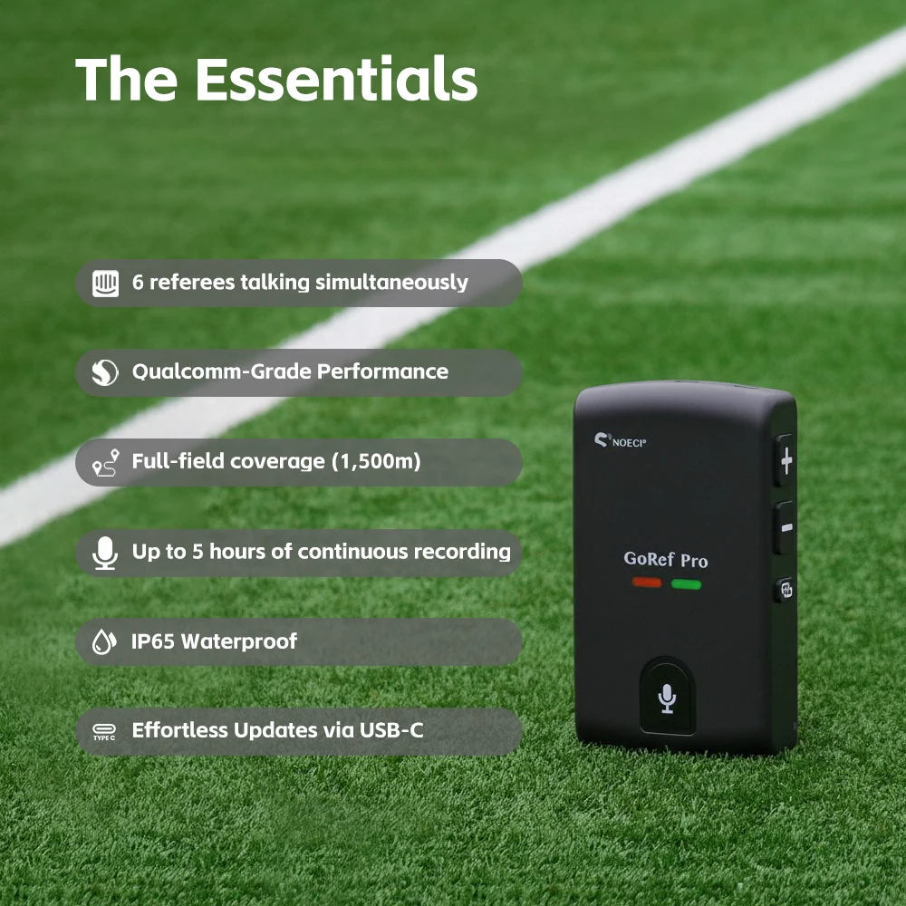 Фото NOECI GoRef Pro Football Referee Intercoms 1500M 6-Ways Bluetooth 5.4 Duplex Talking Профессиональный футбольный домофон такой же, как FBIM №2