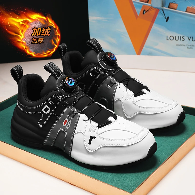 

Зимняя теплая меховая обувь для спорта и отдыха для мужчин носимые беговые кроссовки для тропы мужские кожаные кроссовки Уличная обувь для прогулок для мальчиков