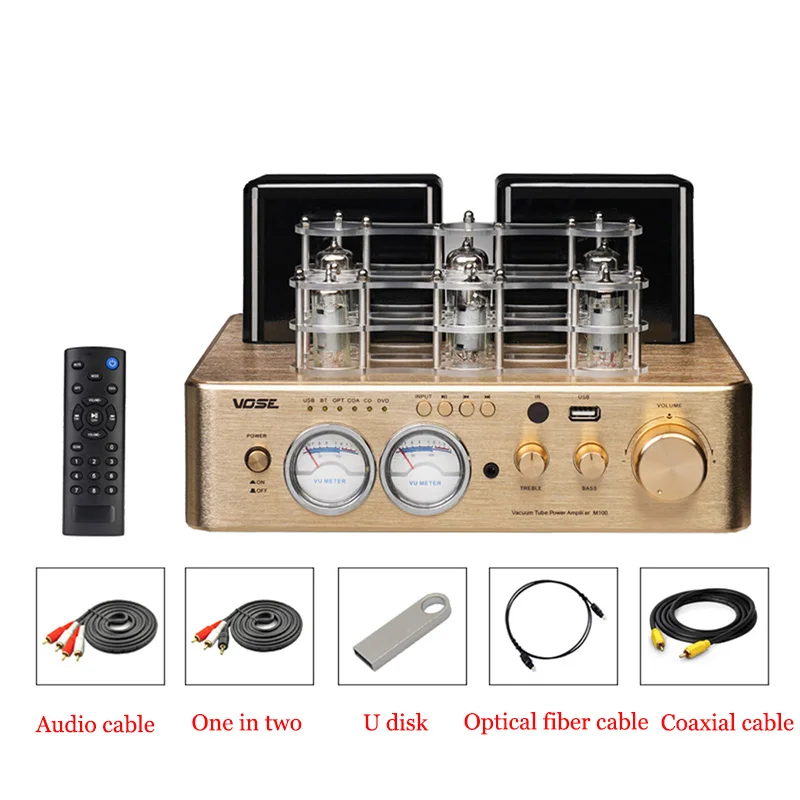 Lyele Audio 6K4 Vacuum Tube Amplifier High Power 120w*2 Headphone Vu Meter Usb Player Remote Control Bluetooth 5.0 | Электроника
