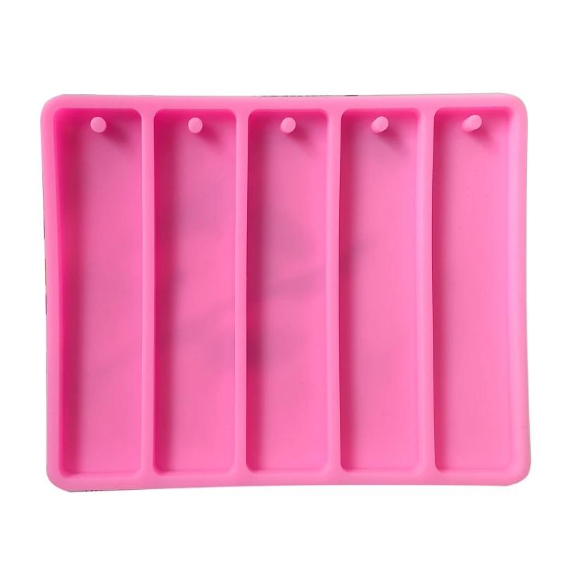 

Rectangle Silicone Bookmark Mold DIY Bookmark Mould with Hole Making Epoxy Jewelry DIY Craft Silicone Pink Resin Mold