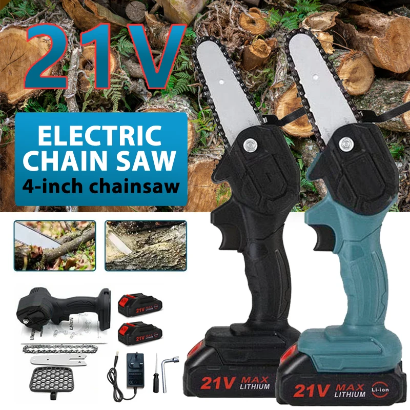 

4Inch 3000W Electric Chain Saw Cordless Pruning ChainSaw Garden Tree Logging Woodworking Power Tool for Makita 18V Battery