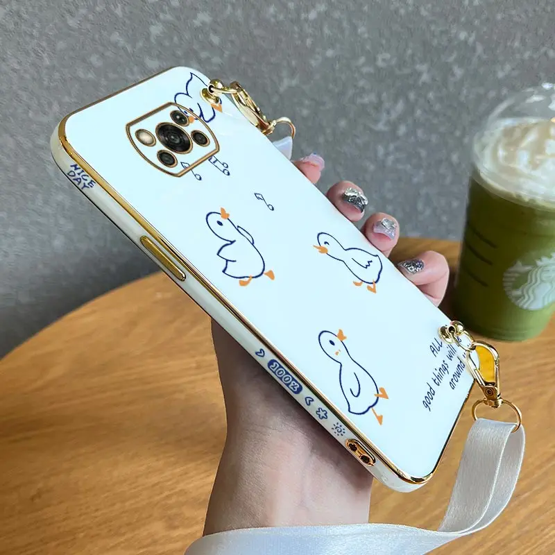 Чехол для телефона с ремешком Singing Duck Xiaomi POCO X3 X5 X65 X4GT X3GT X4Pro X4NFC X5Pro M4Pro M5 M4 F5Pro F5 F4 F4GT