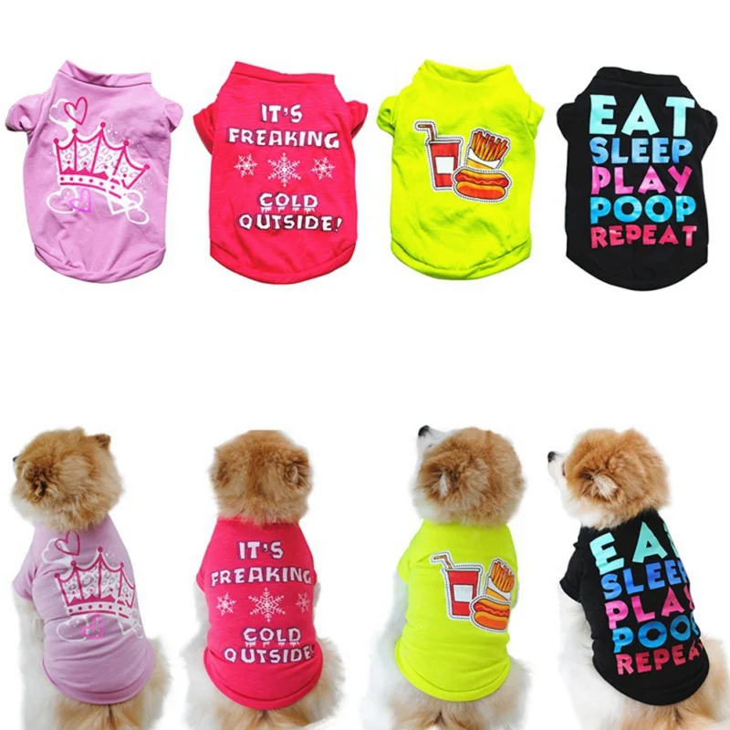 

Pet T-shirt Pet Dog Vests Costume Summer Spring Shirt Puppy Sweatshirt Dog Clothes for Small Medium Dogs Cats Dogs Accessories