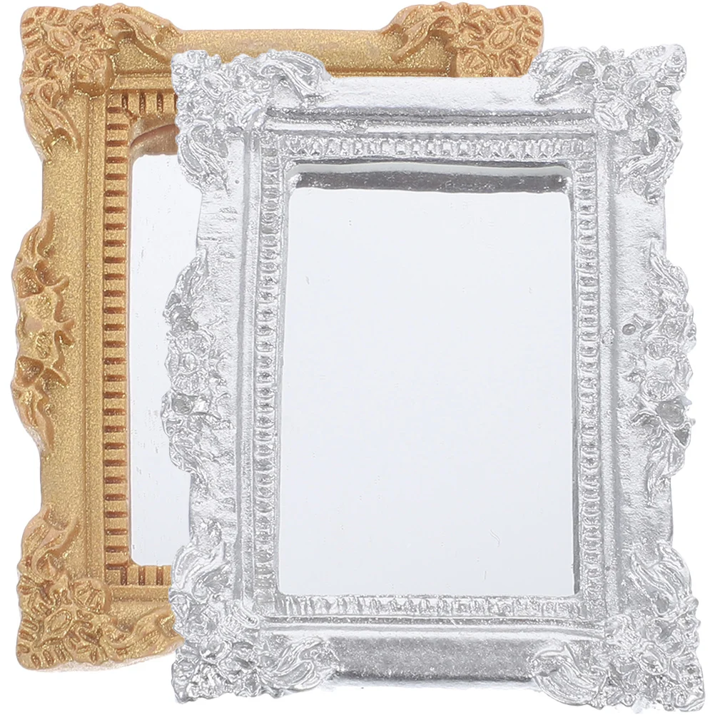 

Miniature Mirror Resin Mirrors House Models Decor Accessories Tiny Furniture
