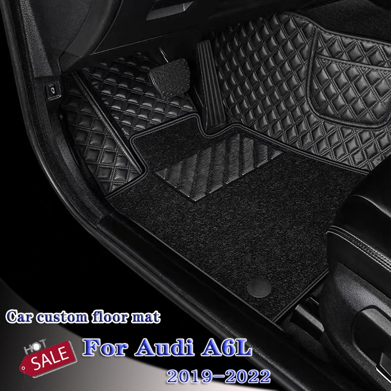 

Custom Made Leather Car Floor Mats For Audi A6L 2019 2020 2021 2022 Carpets Rugs Foot Pads Accessories