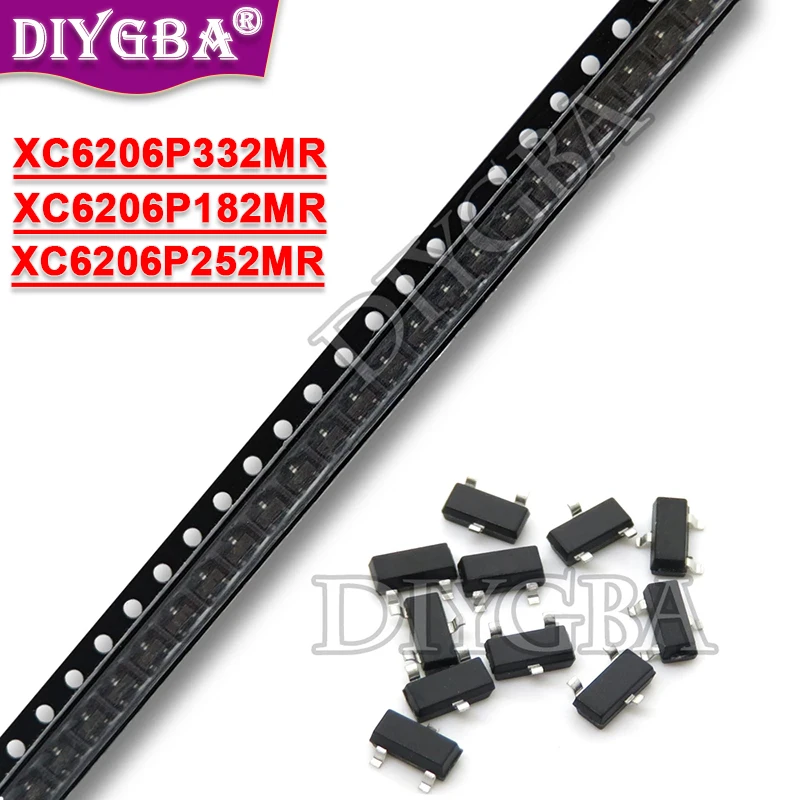 100 шт. Новый XC6206P332MR SOT XC6206P332 SOT23 XC6206 SMD(662K) XC6206P252MR XC6206P252 SOT-23 чипсет