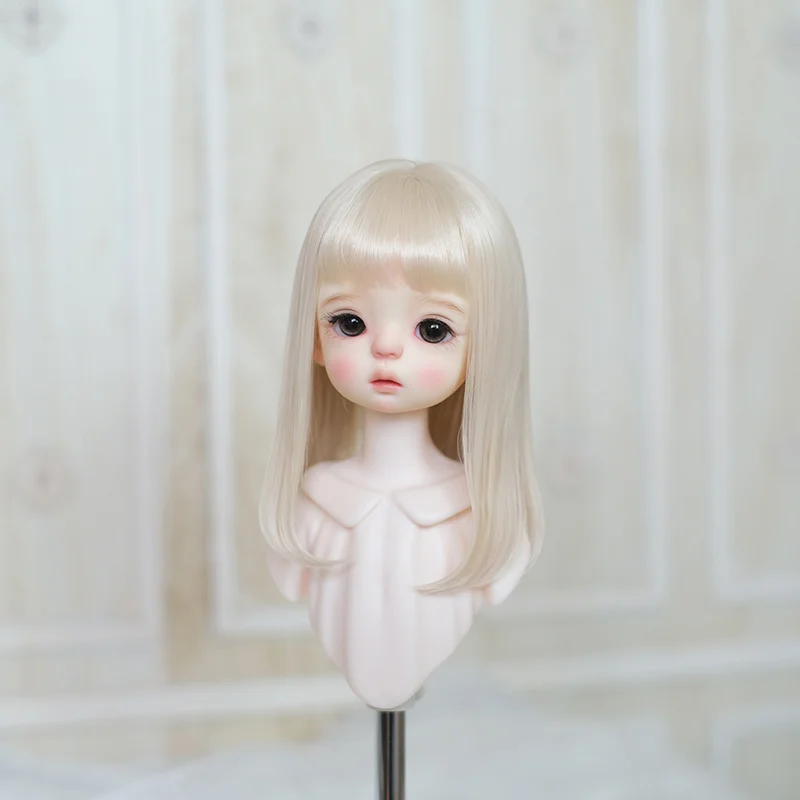 

BJD Doll Wig For 1/3 1/4 1/6 Size Doll Accessories Wig Toy Tress Dolls High Temperature Silk Neat Bangs Hair Wigs Obitsu