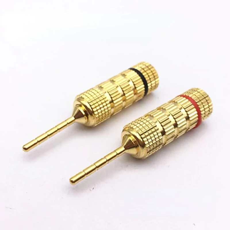 

4 шт. медная позолоченная 2 мм ШТЫРЬКОВАЯ головка типа банан штекер для динамика прямая штыревая вилка зажим для динамика провод для динамика штекер