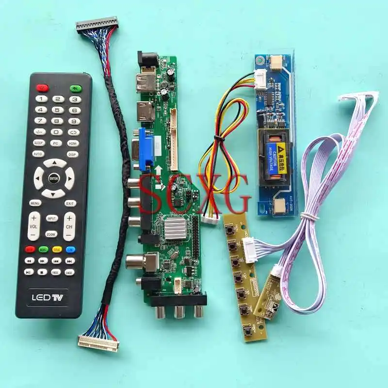 

For M240HW01 LM230WF1 M216H1 3663 Digital Matrix Driver Board Kit 2-CCFL 1920*1080 USB HDMI-Compatible VGA AV RF LVDS-30Pin 24"