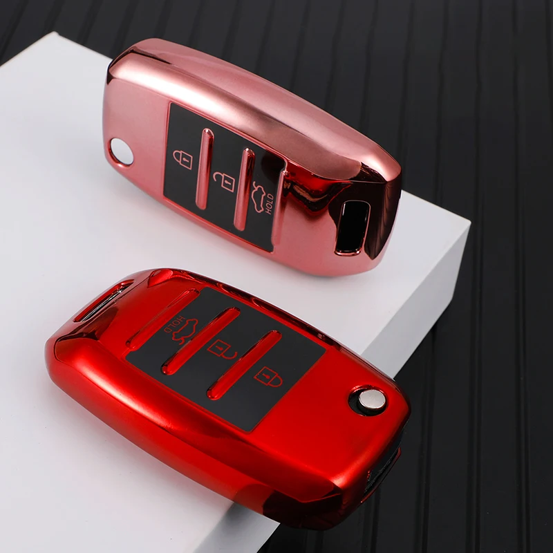 

TPU Car Key Cover For KIA Sid Rio Soul Sportage Ceed Sorento Cerato K2 K3 K4 K5 Remote Case Protect Keychain Protection Folding